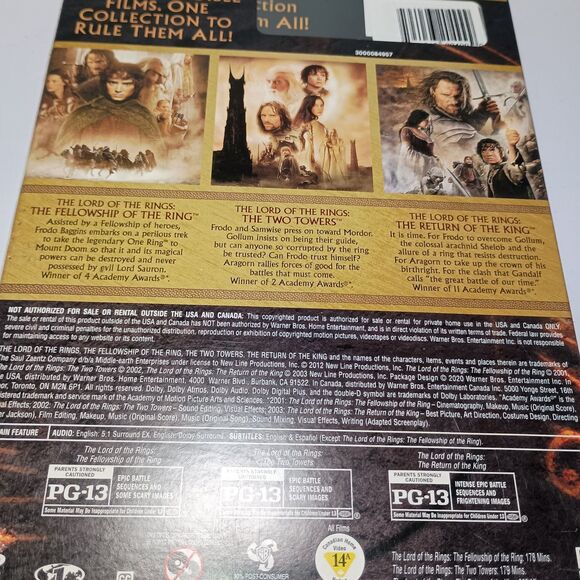 Lord Of The Rings Trilogy 3-Film Collection DVD 2012 New Sealed W/ Slipcover - Picture 4 of 13